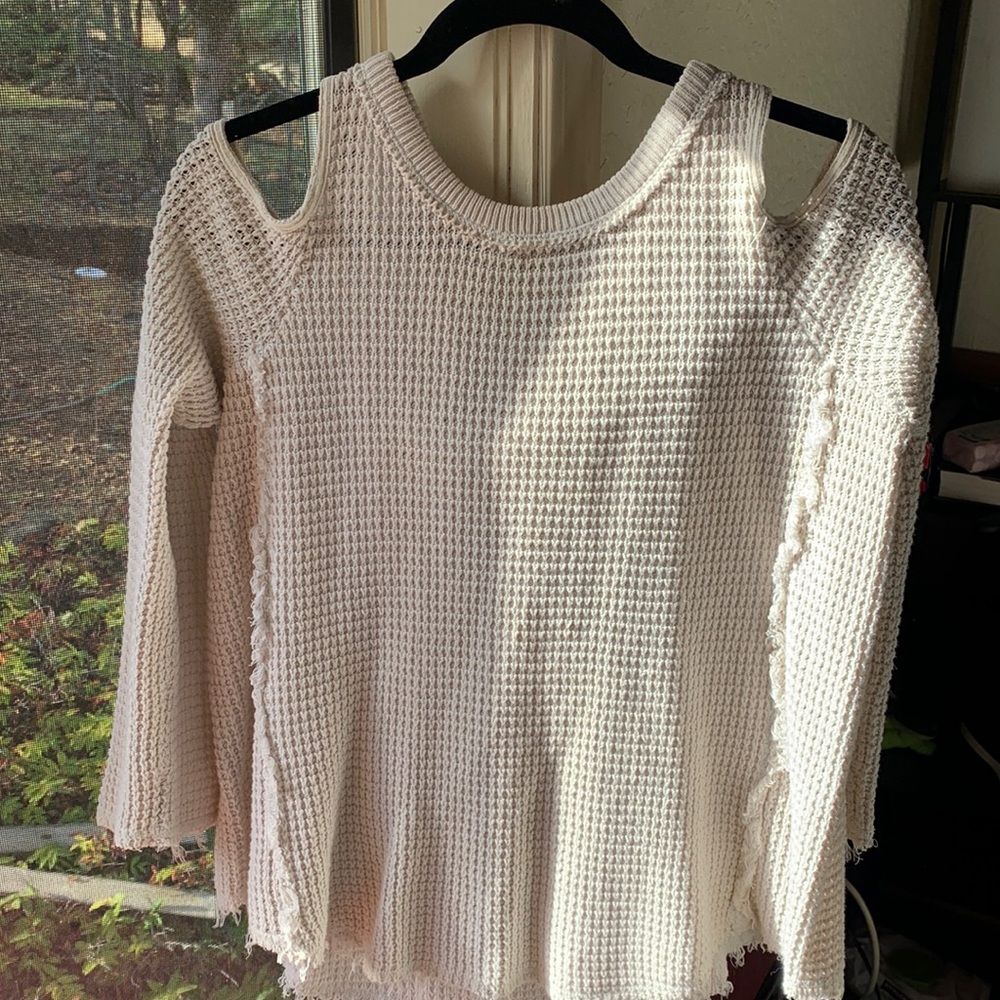 Cold shoulder sweater
